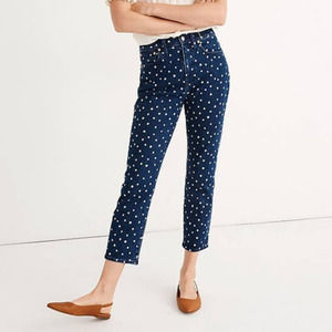 Madewell The‎ High-Rise Slim Crop Boyjean: Bleached Dot Edition Size 25